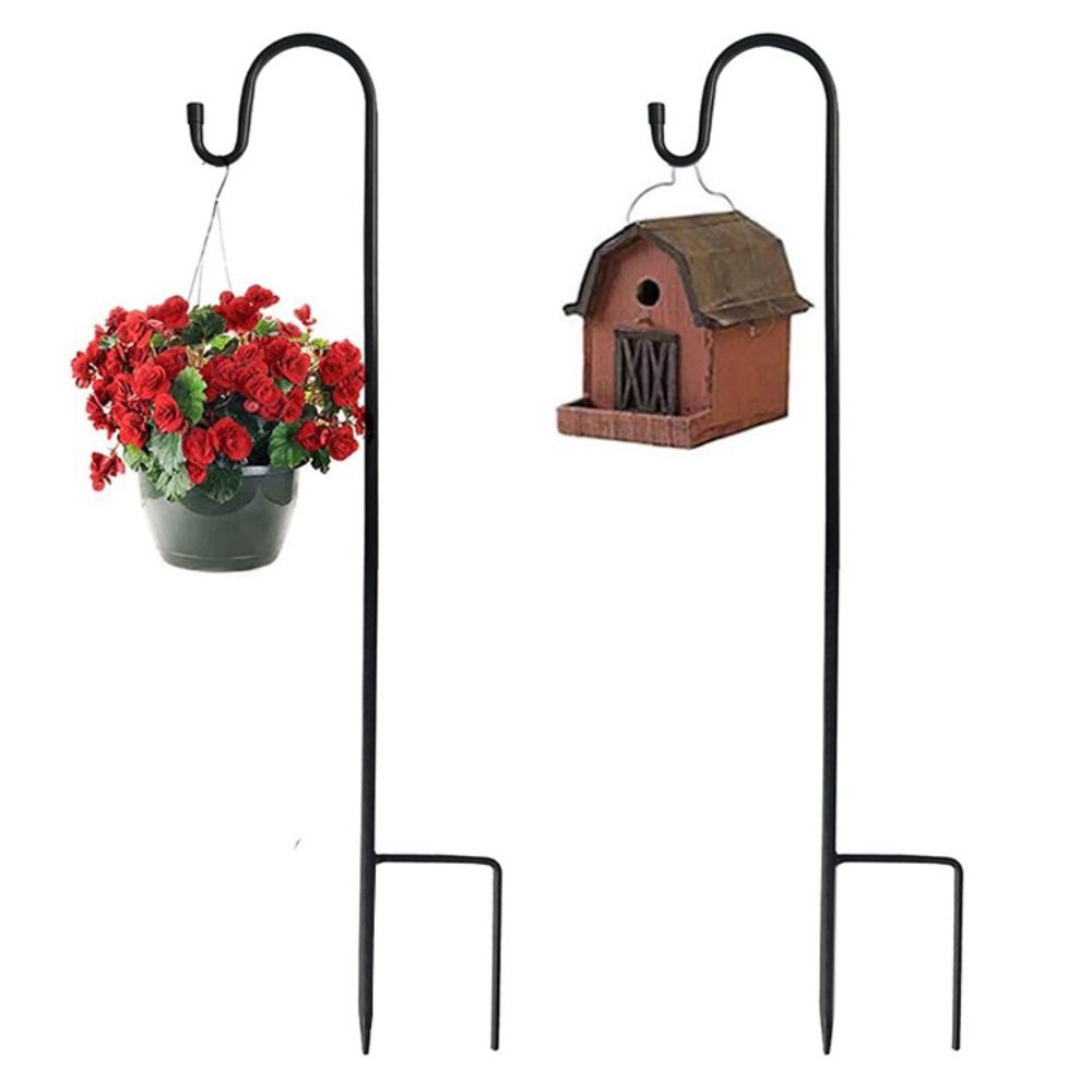 Detachable Ground Insertion Rod Rust Proof Iron Bracket Durable Shepherd Hook Courtyard