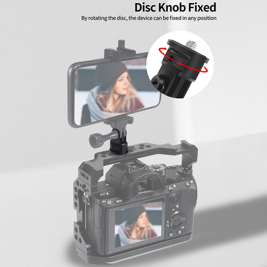 Алюминиевый адаптер с поворотом на 360° для GoPro Insta360, регулируемое крепление, резьба 1/4", кронштейн для подключения к штативу, аксессуар для экшн-камеры