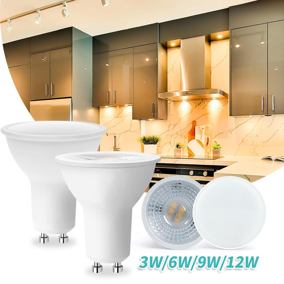 4-10PCS LED Spotlight GU10 AC220V 3W6W9W12W Is Suitable For Household Lighting LED Bulbs In Dining Room Bedroom Living Room