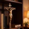 Религиозная статуэтка распятия Иисуса Христа для христианского домашнего декора, Святой Католический Орнамент-поделка для подвешивания на стену