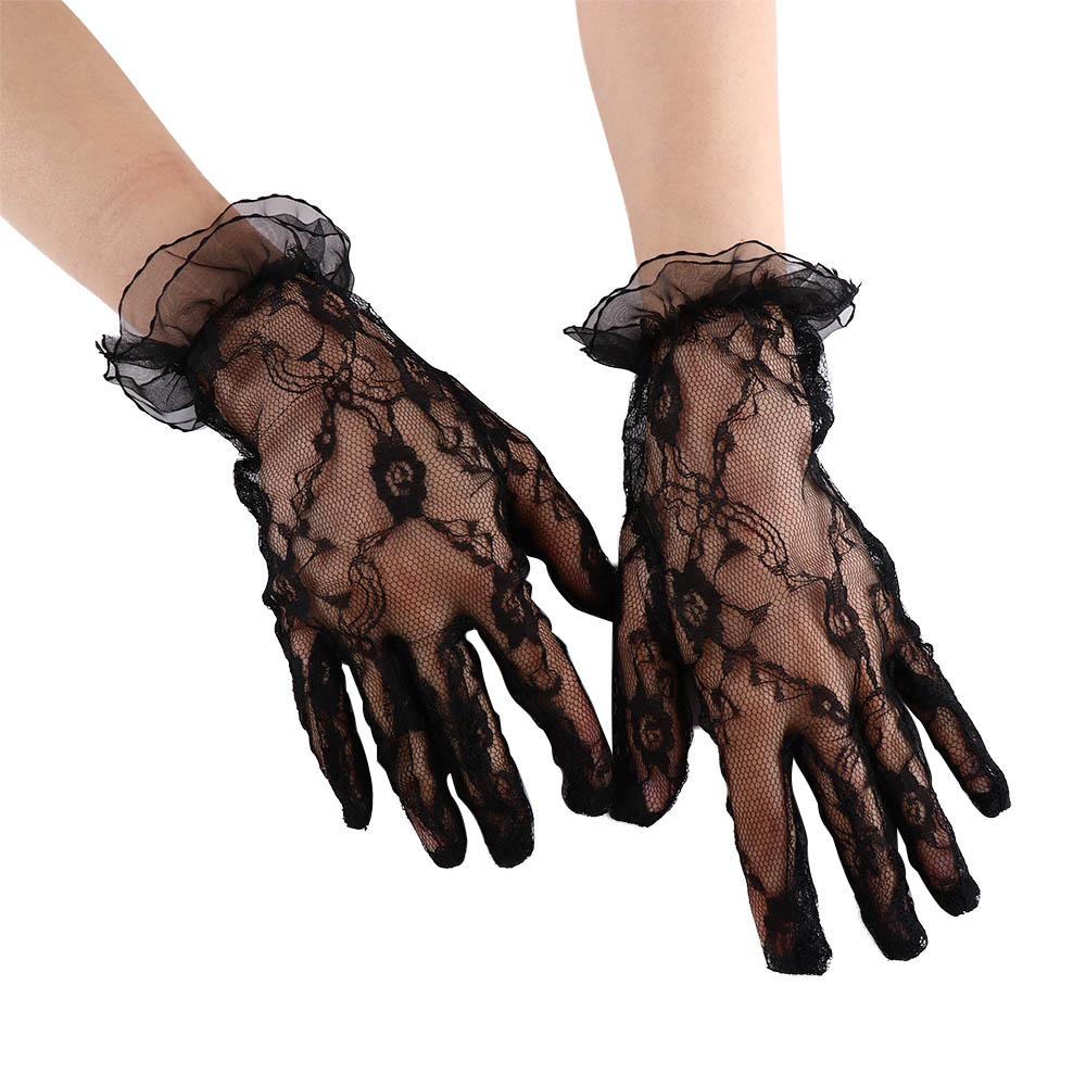 Floral Side Driving Gloves Breathable Summer Lace Women Gloves Lace Gloves Short Gloves Mittens