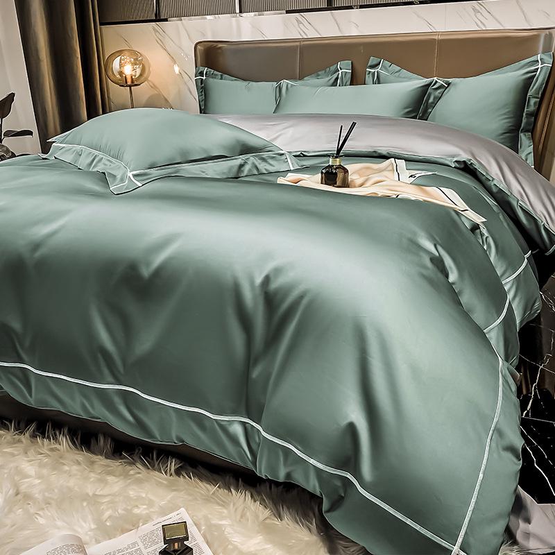 Роскошный комплект из 4 предметов из длинноволокнистого хлопка Синьцзяна: Осенне-зимние простыни, пододеяльники и постельные принадлежности