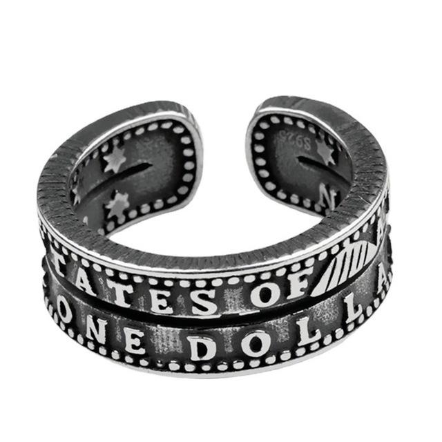 Кольцо с английской буквой, серебряное металлическое кольцо с регулируемым открытием для женщин, креативное кольцо на палец с алфавитом для покера, мужские модные ювелирные изделия