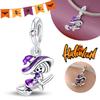 Halloween Party Copper Cute Purple Witch Riding A Broom Beads Fit Charms Diy Bracelet For Jewelry Making Women Gif
