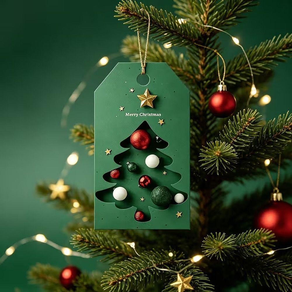 48PCS Hangable Holiday Gift Tag Cards Multicolor Gift Packaging Supplies  For Christmas