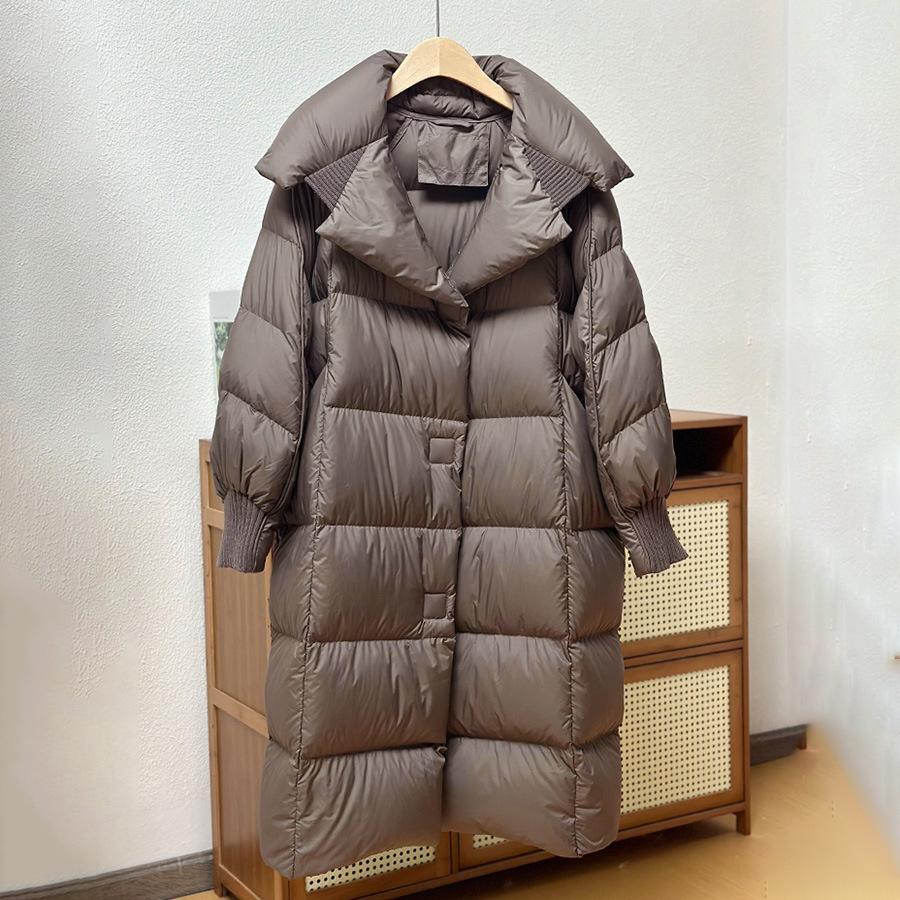 Женский пуховик длинный осенне-зимний теплый повседневный оверсайз свободный верхняя одежда мягкое удобное модное пальто