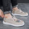 Summer New Ethnic Style Men's Shoes Linen Canvas Walking Trendy Shoes Casual Breathable Flat Plate Shoes 2025 One Step Stepping
