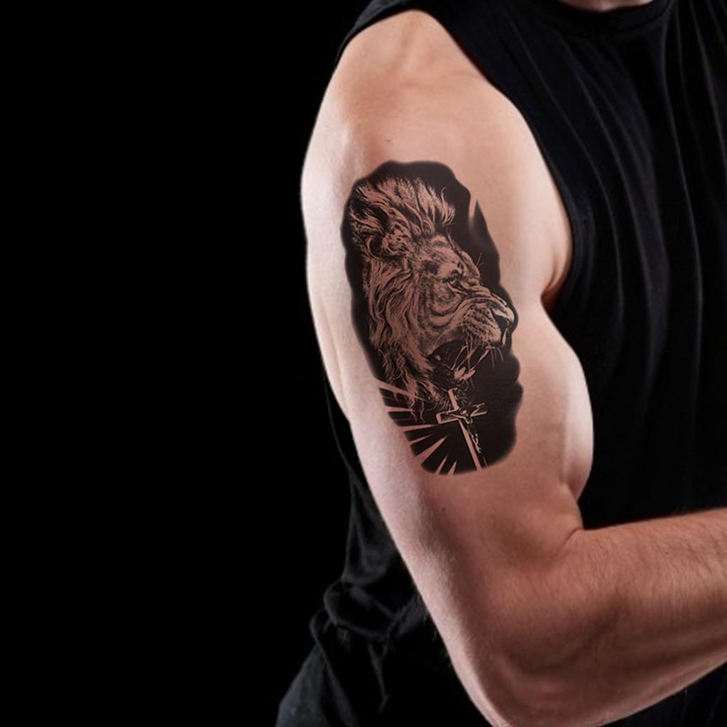 16 листов Временная тату-наклейка с животным узором для мужчин, водостойкий аксессуар