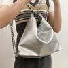 Wind Backpack Women's New Silver Bag Chain Student Class Large Capacity Casual Backpack
