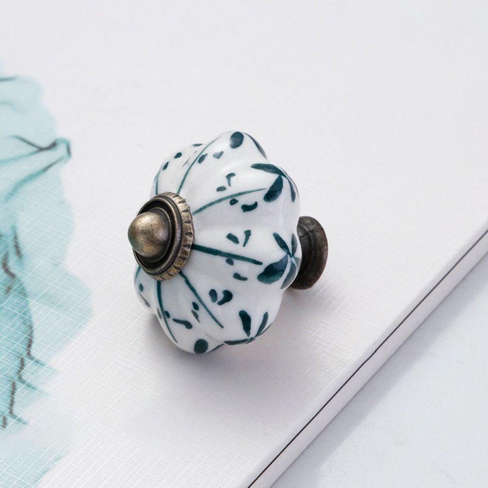 Керамика и сплавы Винтажная дверная ручка Разноцветная мебельная ручка-тыква для гардероба