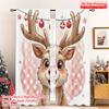 2 шт. 2D плоская печать Счастливого Рождества Популярные шторы для окон Милый олень Рождественское праздничное свечение Ткань без электричества