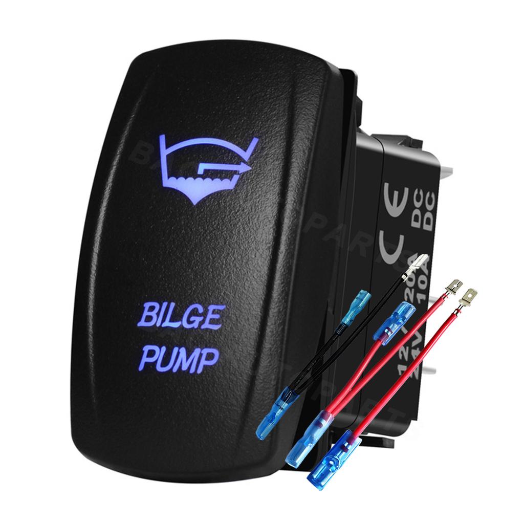 Marine Rocker Switch 12V Blue Led Light Bar Car Switch Jumper Wires Kit for ATV Polaris Camper OFF Road 4x4 Truck Schoolbus Boat Battery Switches5