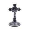 Элегантная металлическая модель распятия, маленькая статуэтка, идеально подходящая для домашнего католического декора, изысканные украшения для стола 8,5 см