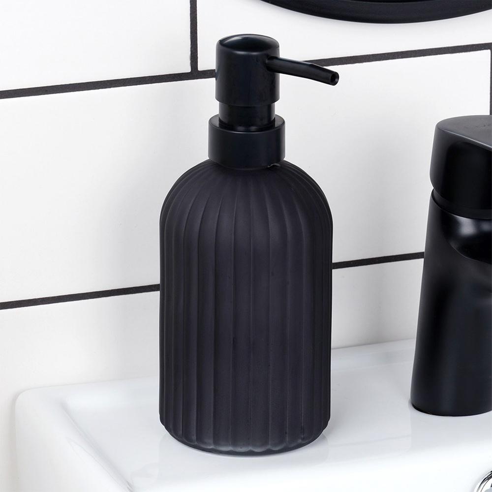Black glass soap dispenser 400 ml