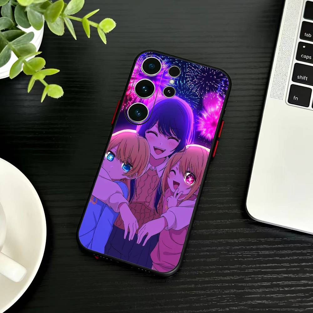 Oshi No Ko A-Аниме Милый Чехол Для Телефона Для Samsung S26,S25,S24,S23,S22,S21,S20,S30,Ultra,Plus,Fe,Note,5G Черный Чехол