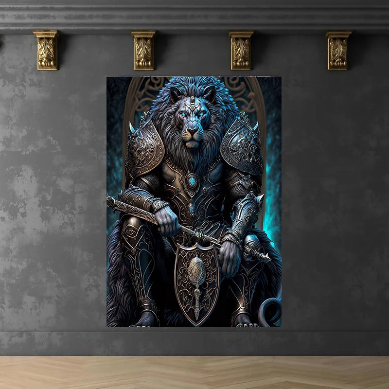 Лев настенная живопись холст стерео эффект абстрактный плакат с изображением животных и принты украшение стены картина для гостиной домашний декор