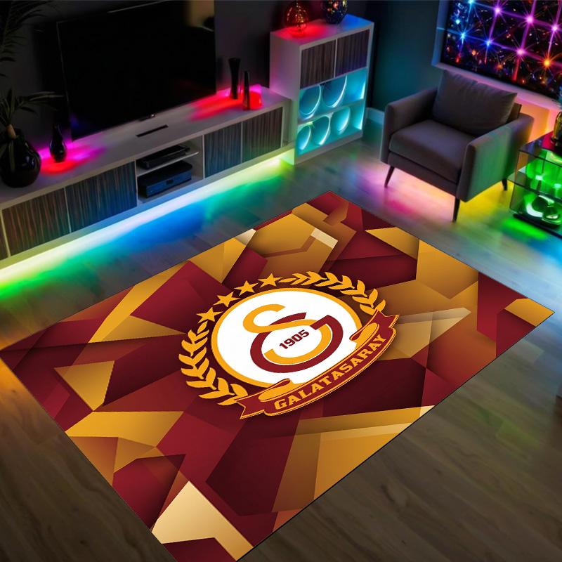 Дизайн Galatasaray FC Хрустальный Велюровый Ковер Уютный Не?Нескользящий ковер с принтом для спальни, гостиной, прихожей