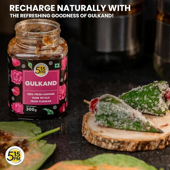 5:15PM Gulkand 300g| Premium Rose Petal Jam | Sun Cooked Damask Gulkand | 100% Natural & Pure | Fresh