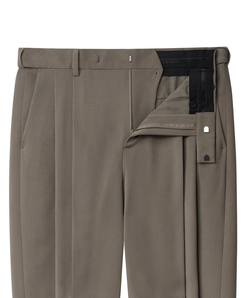 MUSINSA STANDARD Super Wide Hidden Banding Crop Slacks [Dusty Beige]