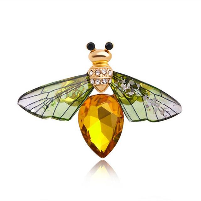 Модная брошь Кристалл Расписная бабочка Пчела Насекомое Корсажная брошь Аксессуары для одежды Женские