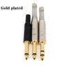 Audio Adapter 6.35mm 6.5mm Gold Plated Metal Male Jack Plug Mono Stereo Solder 2pole 3pole Connector Soldering
