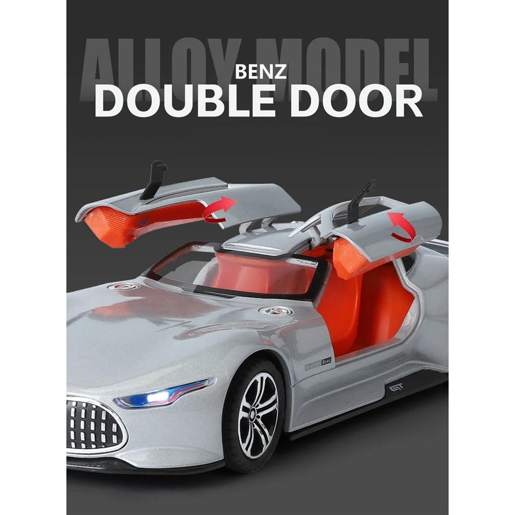 1/24 Benzs Vision GT Alloy Concept Sports Car Model Diecast Metal Racing Car Vehicles Model Simulation Sound Light Kids Toy Gift
