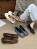 Niche Retro Woven Shallow Mouth Square Head One-pedal Single Shoes Women's Autumn 2025 New Commuting Versatile Grandma Shoes