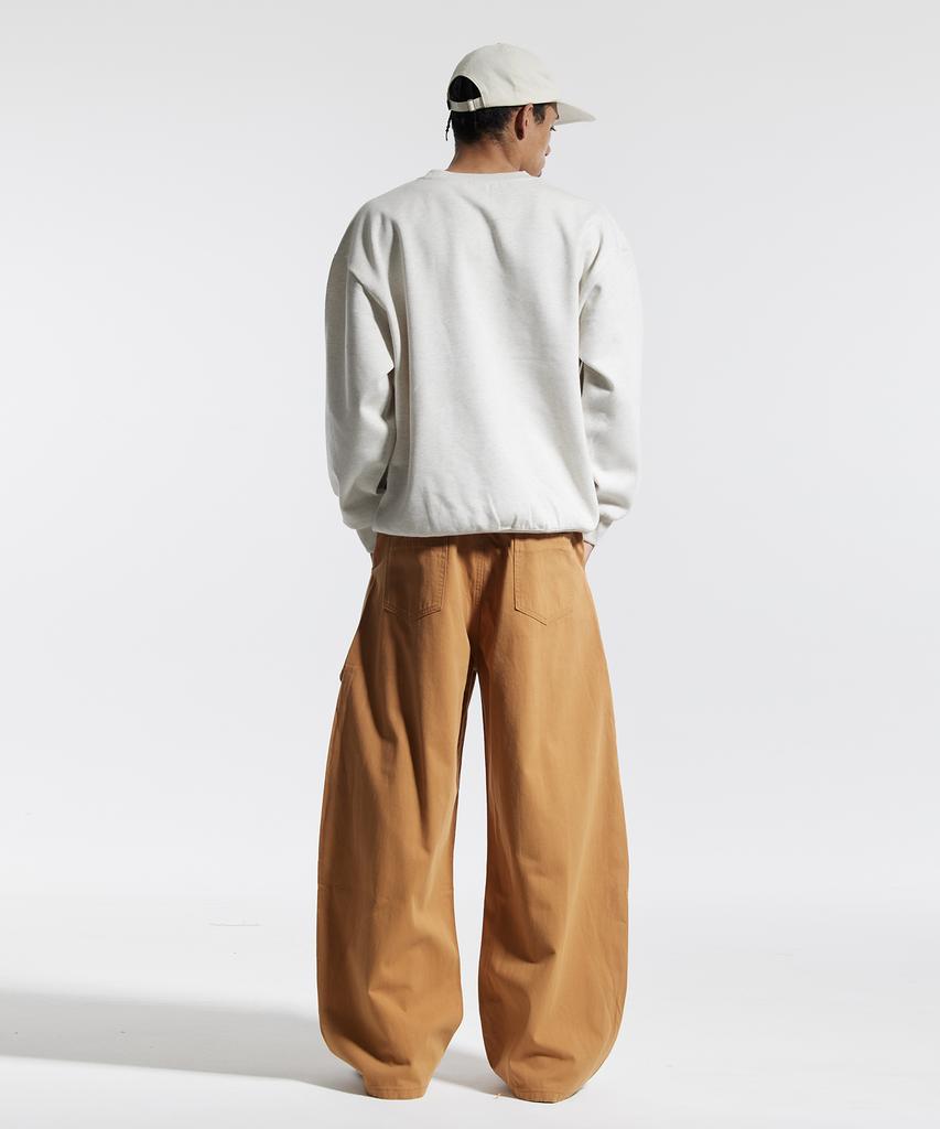 CREAM SODA LAB Handkerchief Wide Balloon Curved Pants Camel