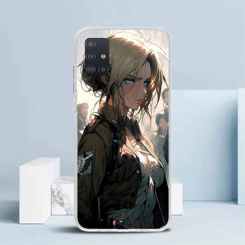 A-Атака на Титанов Энни Микаса Мягкий Чехол для Samsung Galaxy A12 A22 A32 A52 A72 A02S Чехол для Телефона Note 20 Ultra 10 S10 Plus A51