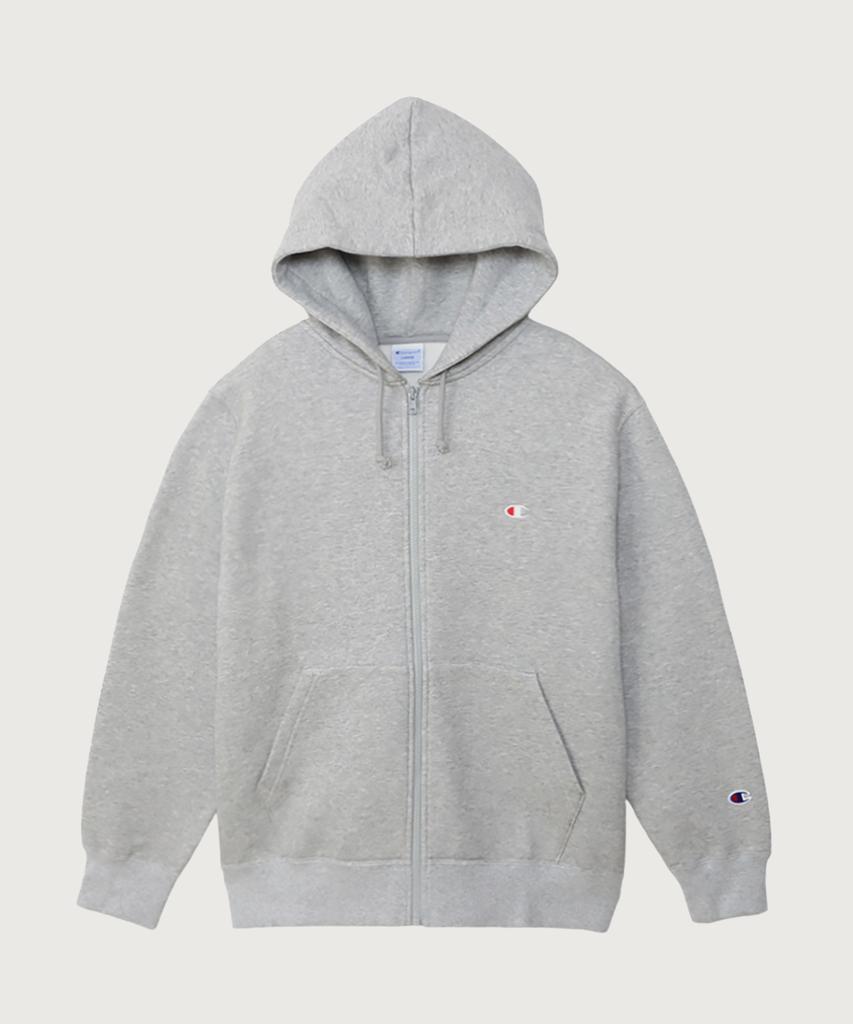 Champion C Logo Regular Fit Zip-Up Hoodie Oxford Grey
