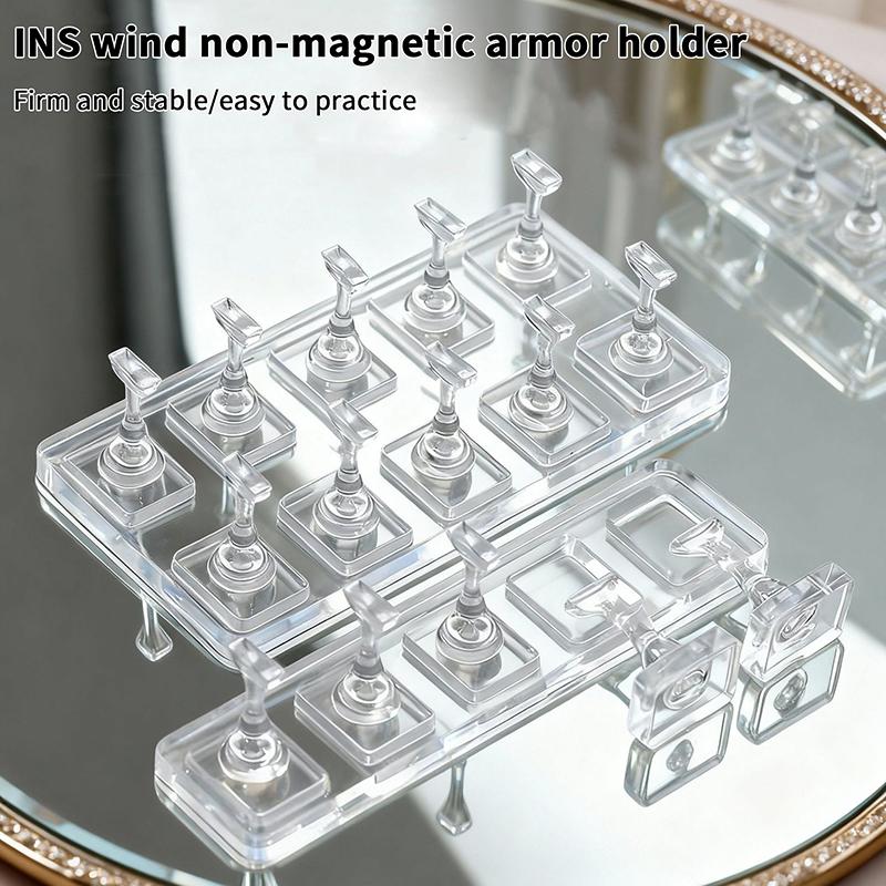 1/5/10 Grid Non-Magnetic Nail Stand Sample Nails Display Nail Polish Holder Nail Tips Reusable