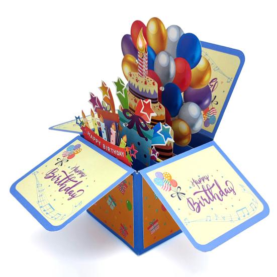 Поздравительная открытка с днем ​​рождения со световой свечой, музыкальной 3D-открыткой-сюрпризом на батарейках, уникальный подарок на день рождения