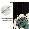 curtain2pcs Tyrannosaurus Rex Dinosaur Curtains- Retro Blackout Curtains with Grommet Top, Polyester Machine Washable