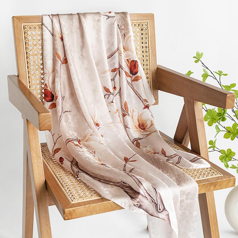 Mulberry Silk Silk Scarf Gift Box Spring and Summer Versatile Xiangyang Oil Color Printing Long Yarn Sunscreen Shawl
