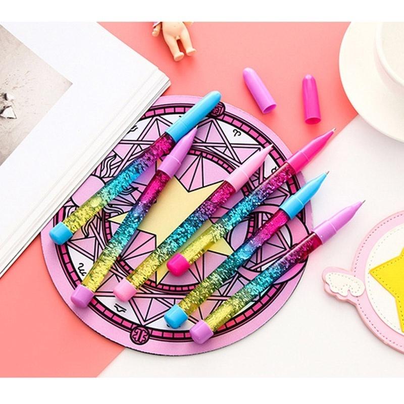 2 шт. Блестящая ручка с динамическим жидким песком, новинка, подарок, канцелярские товары, шариковая ручка, офисные школьные принадлежности