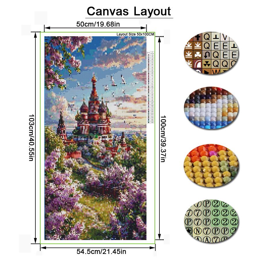 Diamond Mosaic Embroidery Castle and Dove Large Size Diamond Painting New Collection Scenery Diy Full Drill Jewelry Cross Stitch Kits