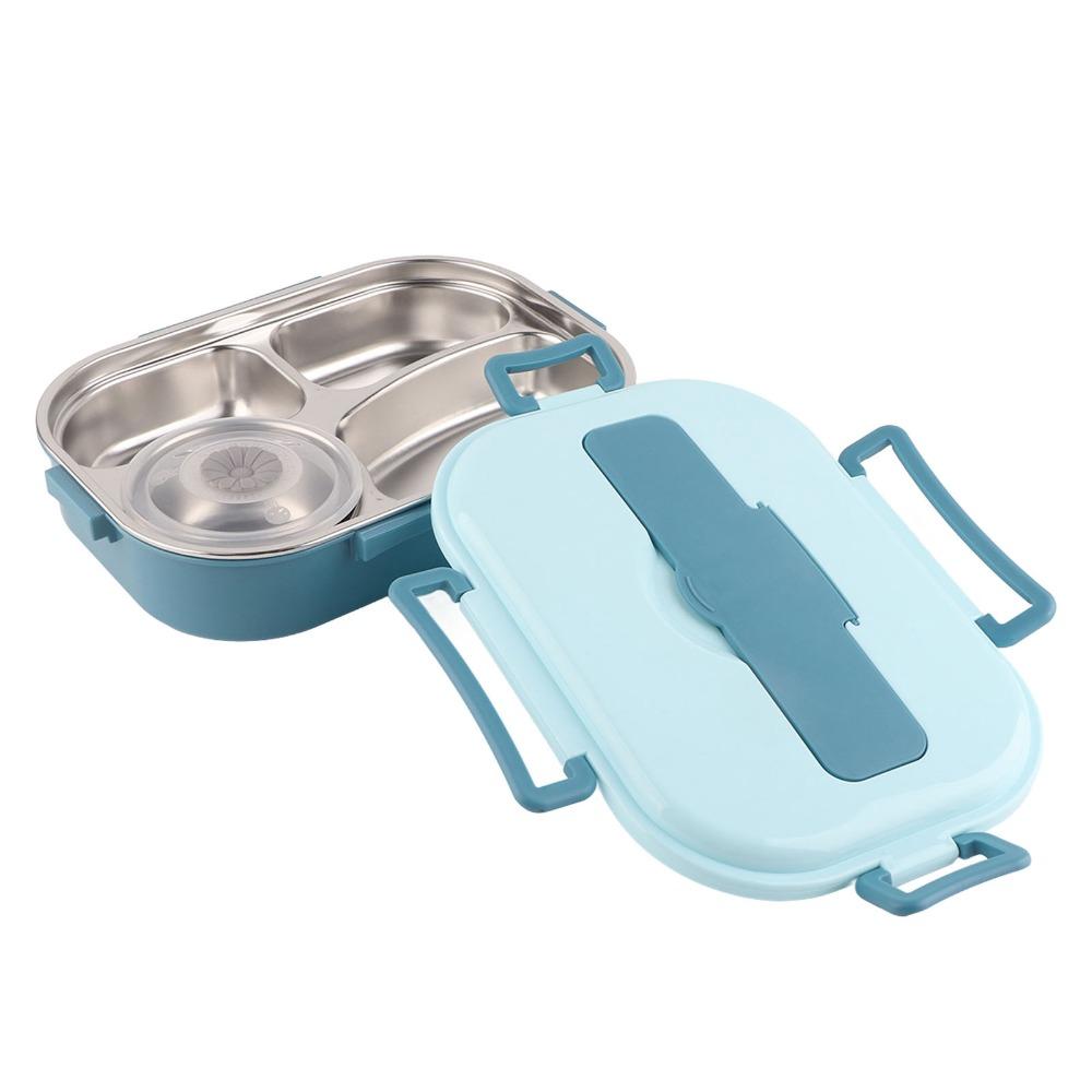 Includes Soup Bowl Portable Bento Box 4-Compartment Food Storage Container  For Adults