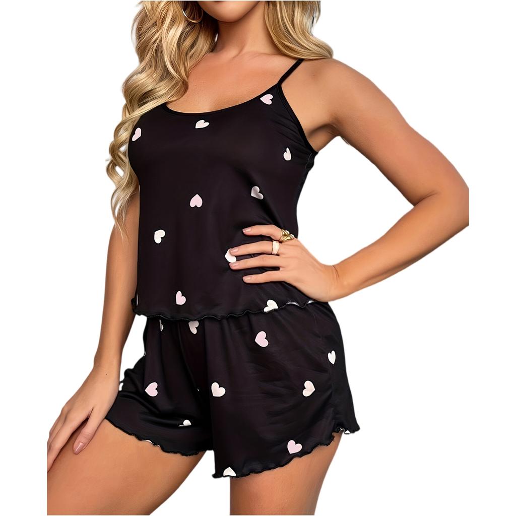 Женская одежда для сна , Сексуальный комплект из двух предметов: майка-топ и шорты , Домашняя одежда из молочного шелка