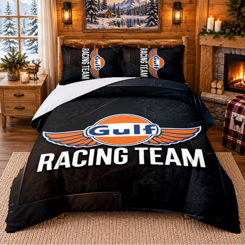 Printed 3Pcs Bedding Set Gulf Pattern Bed Sheet Pillowcase For Bedroom Decor