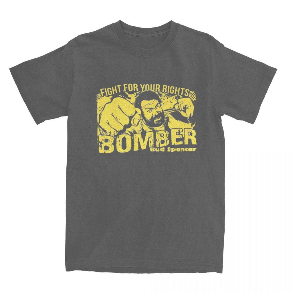 Bud Spencer Italian Actor TShirt Summer Yellow Y2K Funny TShirts Pure Cotton Tee Shirt For Unisex ShortSleeved Casual Clothes