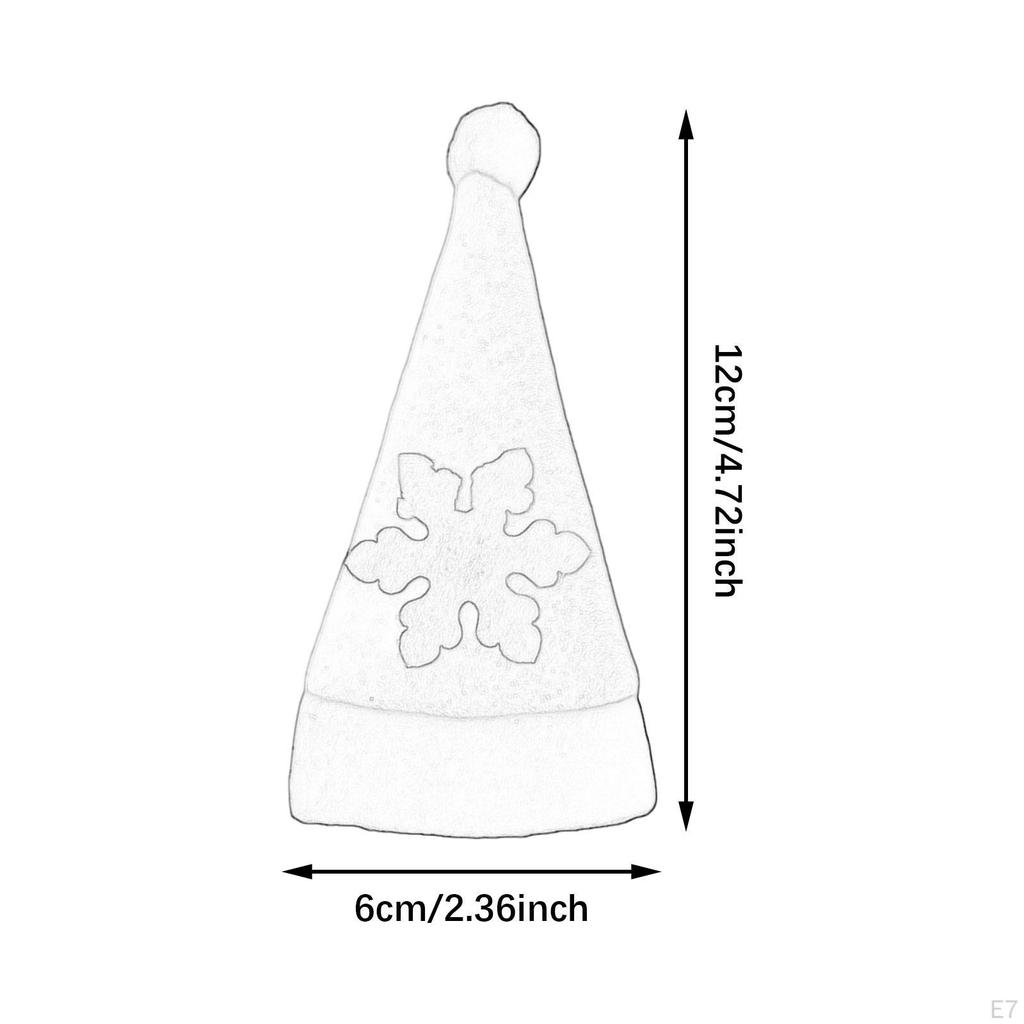 10Pcs Christmas Cutlery Holders Santa Claus Hat Plush Tiny Wine Bottle Cap for Home