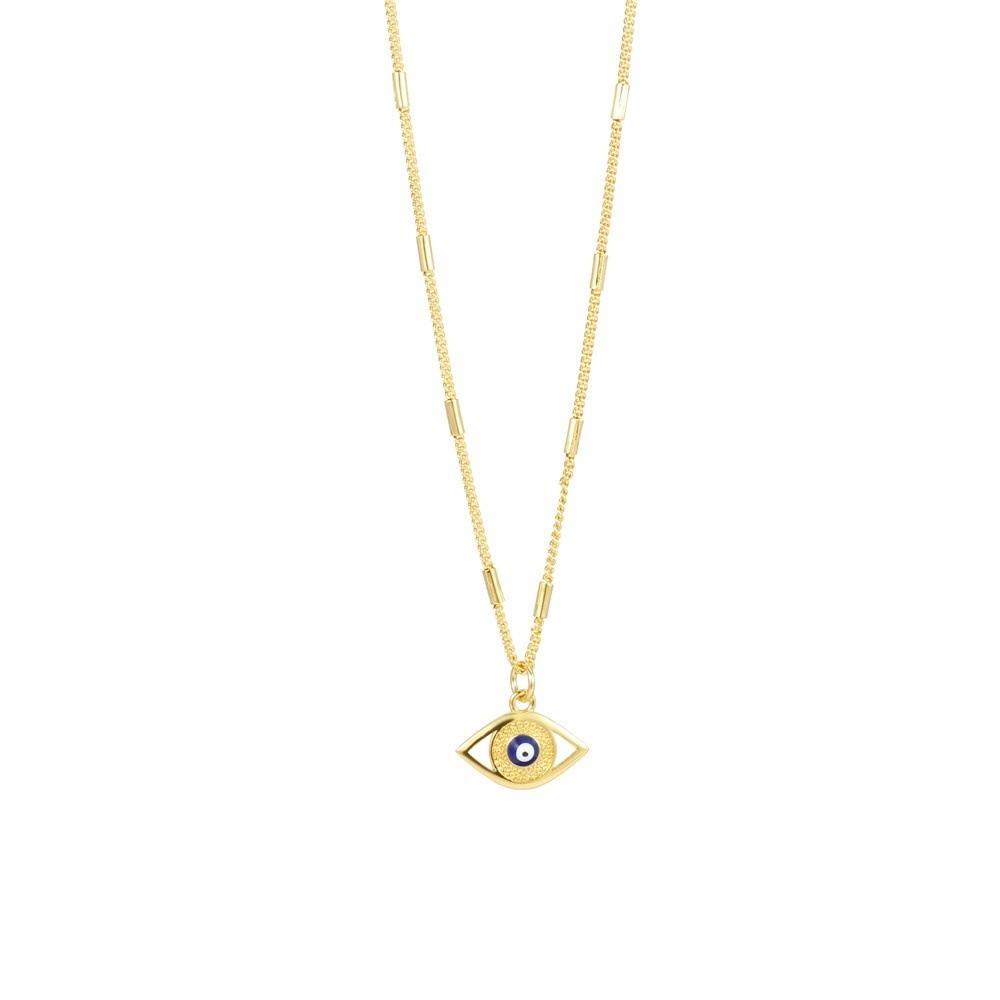Vintage Devil's Eye Necklace Copper Gold Plated Eyeball Neck Chain Demon Eye Necklace  Party Favors