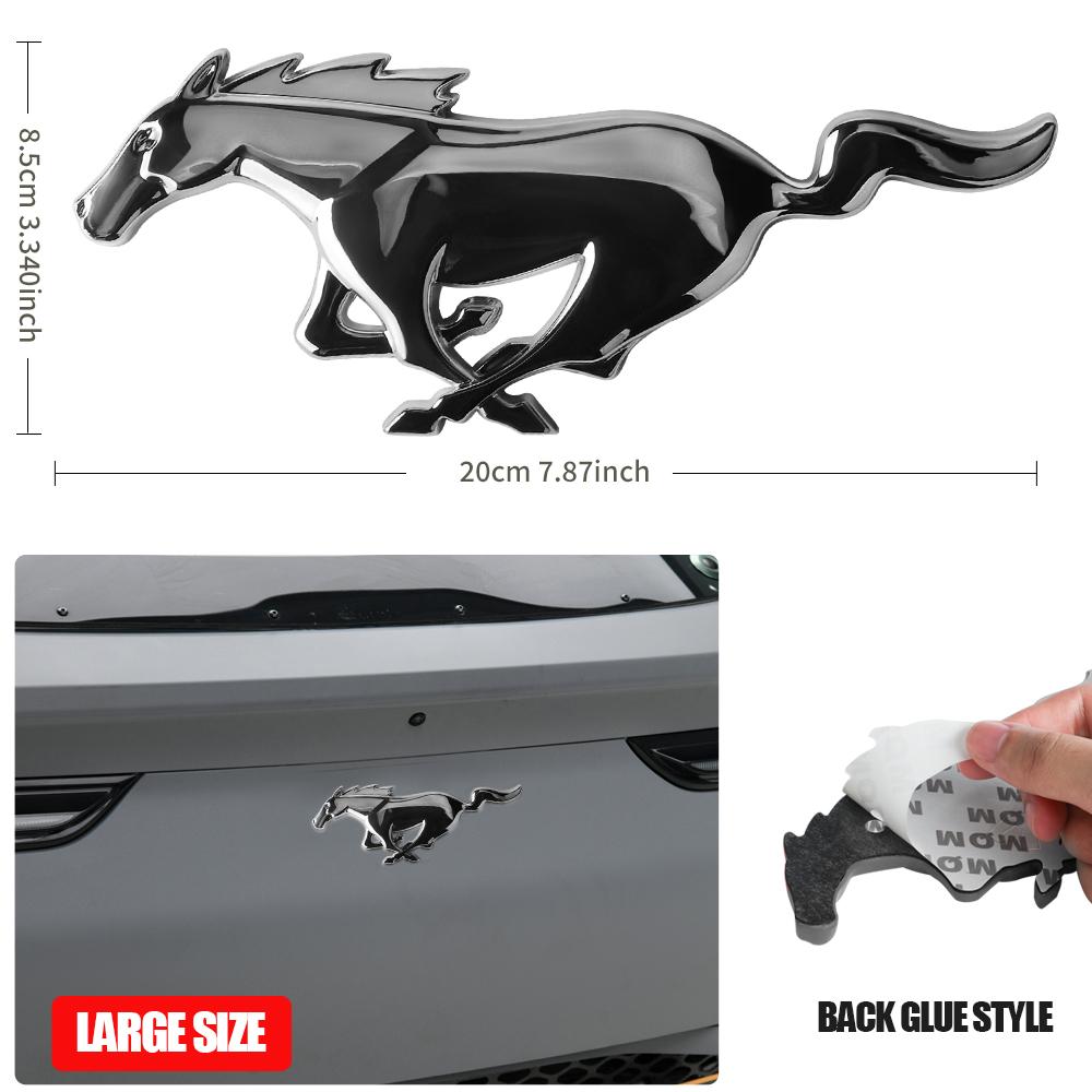 AJX1 3D Meatl Car Front Hood Grill Tail Trunk Sticker Badge Cover Decoration For Ford Mustang Fiesta Focus Mondeo Mk4 Fiesta Kuga St