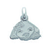 [J4160] - Silver Pendant 'Drowsy Dog' Silver - 10x13 Mm