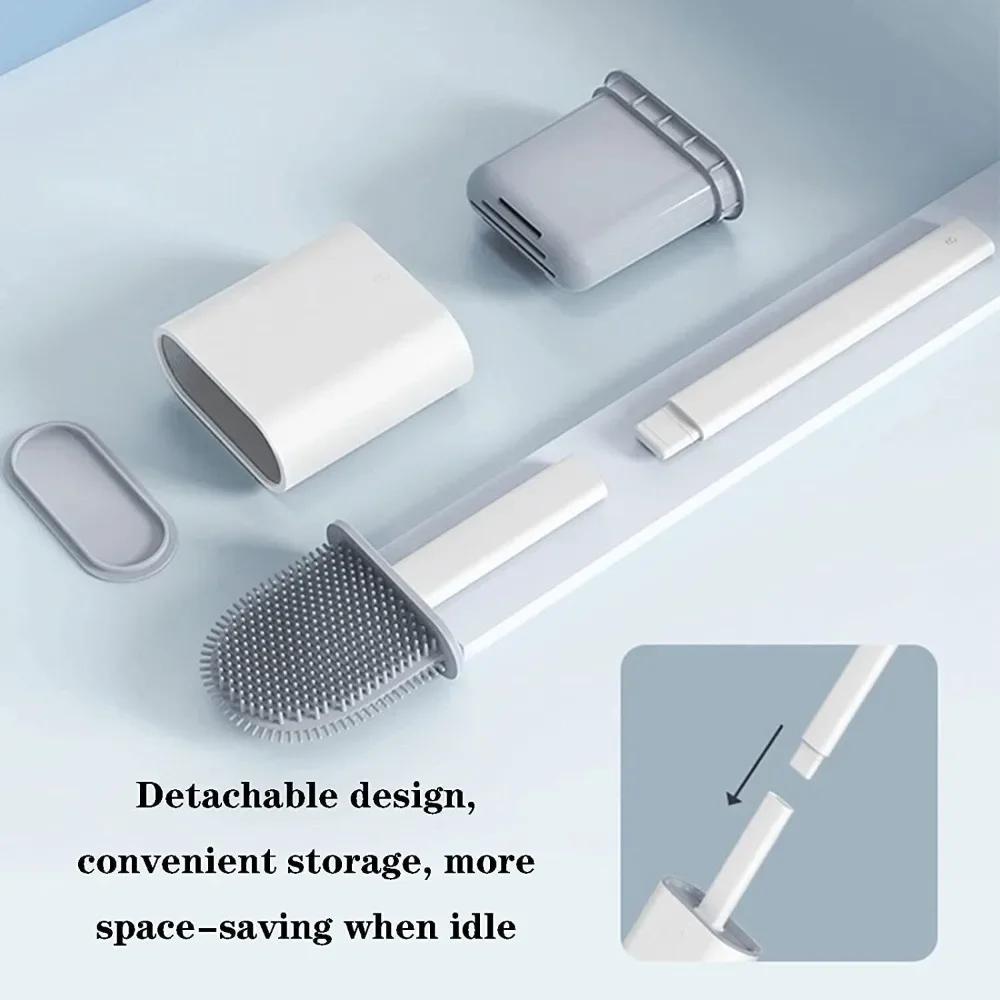 Силиконовый набор держателя для туалетной щетки с подставкой Инструмент для чистки ванной комнаты Нескользящее основание Brosse Toilette Туалетная щетка Аксессуары для дома