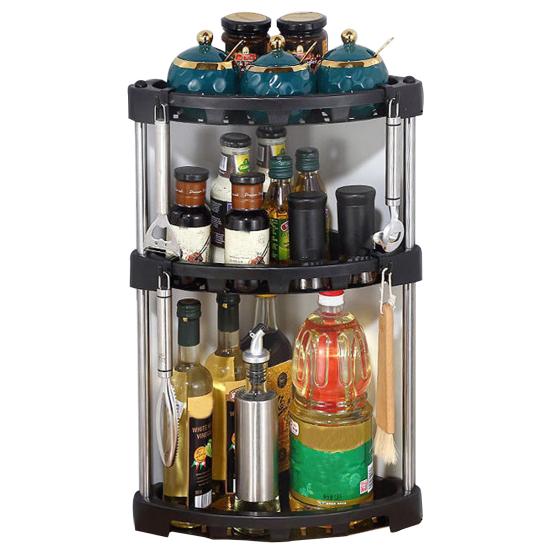 1 Set Kitchen Storage Shelf Stainless Steel Kitchen Corner Storage Organizer Detachable Shelf Home Supply