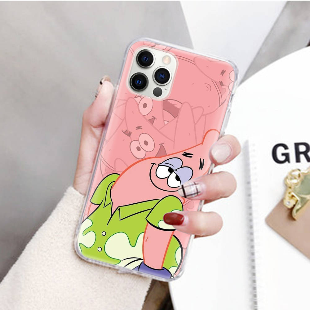 JS44 Губка Боб мультфильм прозрачный чехол для Samsung A04 A14 A23 M33 M53 Realme 10 9 C35 C55 VIVO Y02 X80 Infinix Hot 30 Note 11 Tecno Spark 8P Pro