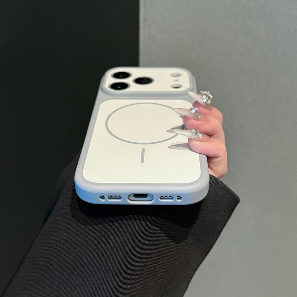 Официальный магнитный чехол для телефона для iPhone 17 Air 13 11 12 14 15 16 Pro Max Plus Magsafe Большое окно Защитная крышка для беспроводной зарядки