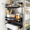 Magnetic Storage Rack with Paper Towel Holder Strong Load-bearing Easy To Install Kitchen Organizer Spice Shelf Towel Roll Holder