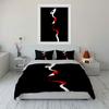 Abstract Red And White Face Art Print Soft Comfortable Duvet Cover Bedding Set Included 1*Duvet Cover  2*Pillowcases Luxury Gift